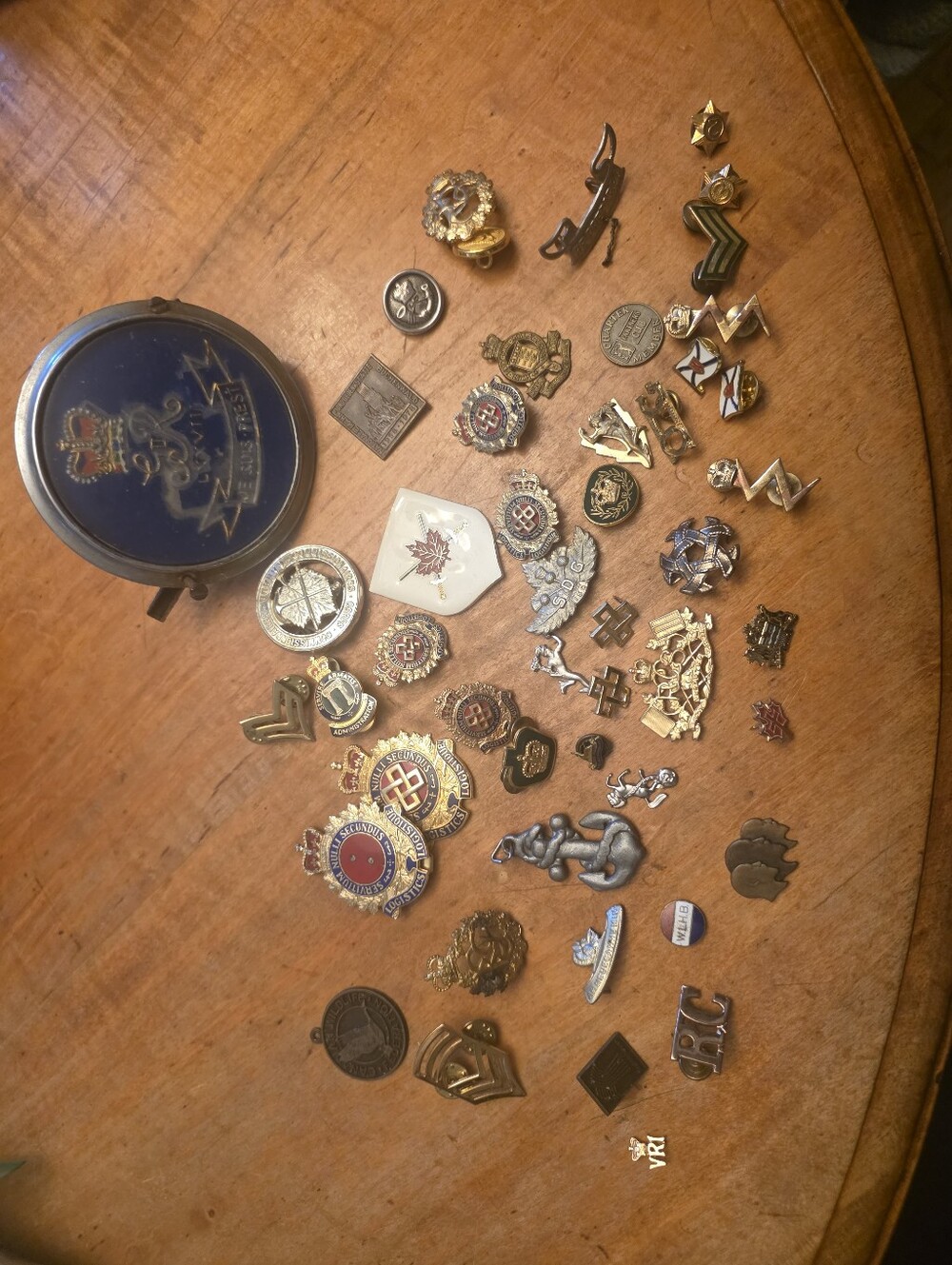 Lot of Military Medals Car Badge Dragoons Pin, Buttons & More!